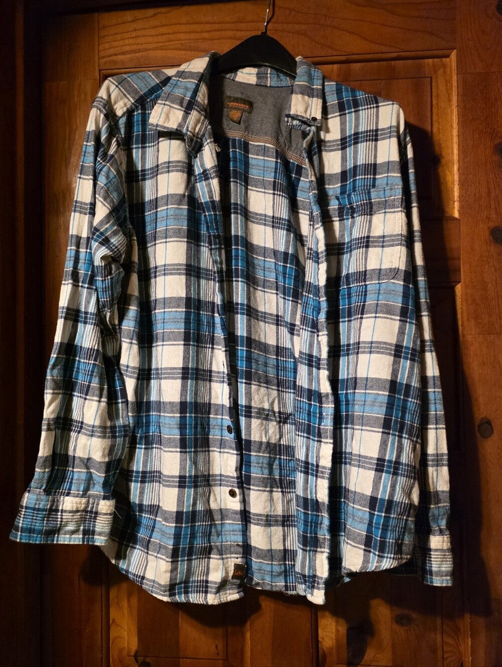 Northwest Territory Xl Blue & White Plaid Women's Button-Up Shirt